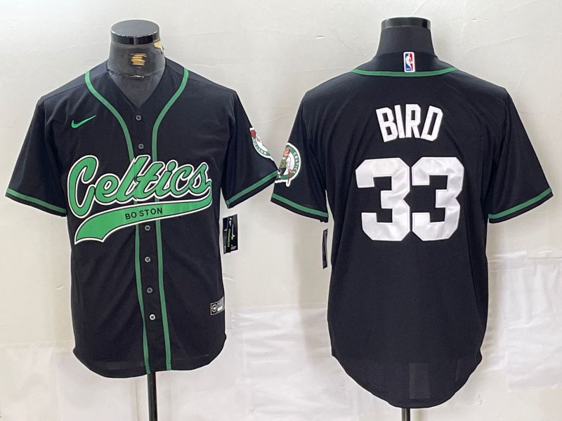 Men Boston Celtics #33 Bird Black Jointly 2024 Nike NBA Jersey style 1->youth mlb jersey->Youth Jersey